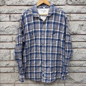 Horny Toad Blue and Gray Checkered Men's Shirt